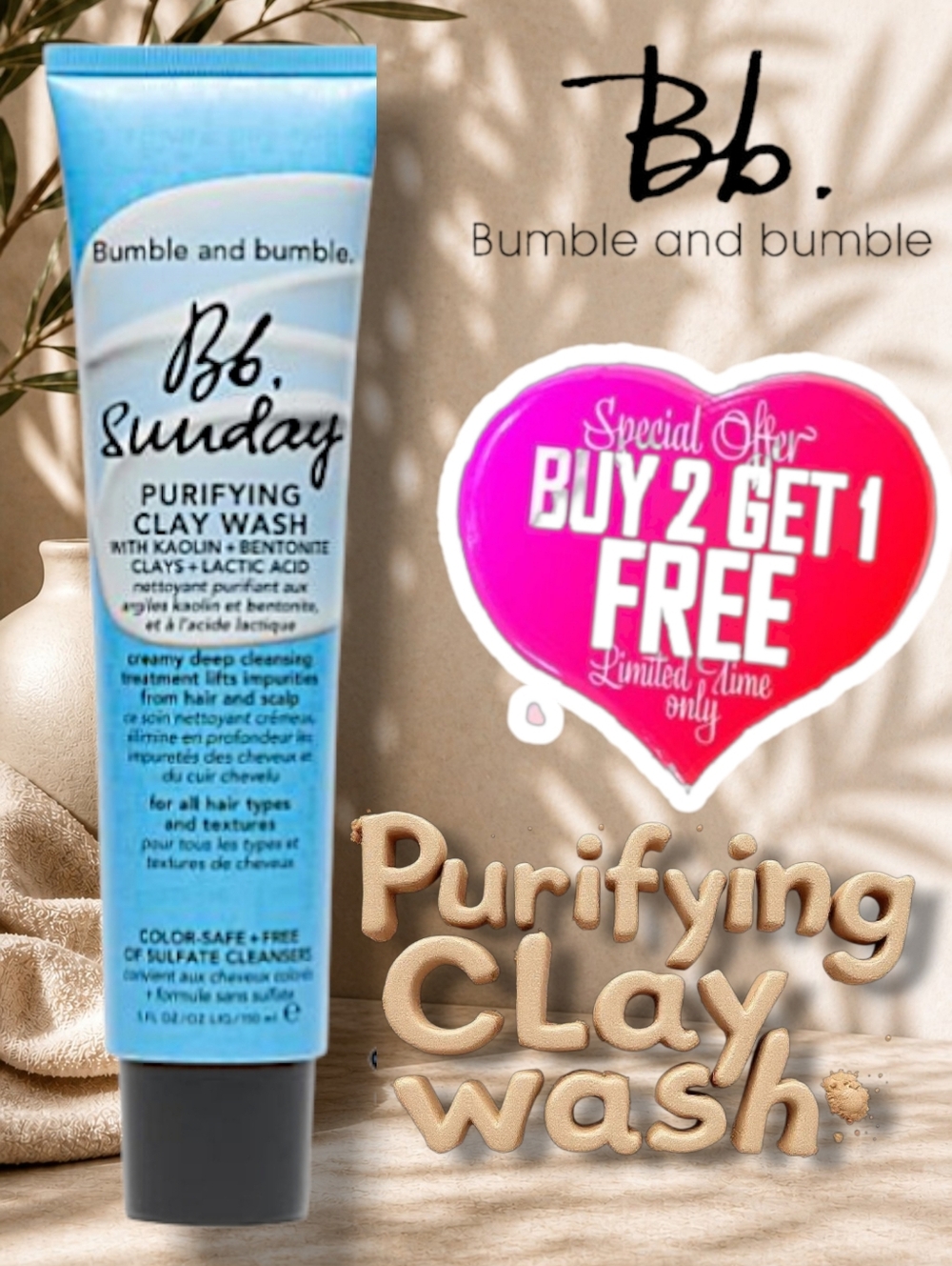 Bumble and Bumble BB SUNDAY Scalp Purifying Clay Wash Shampoo